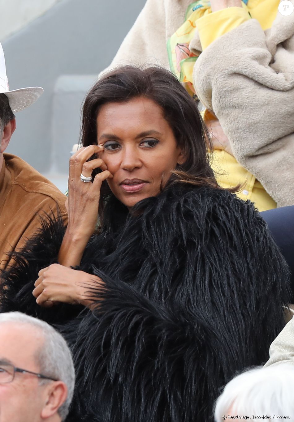 Karine Le Marchand - Célébrités dans les tribunes des internationaux de