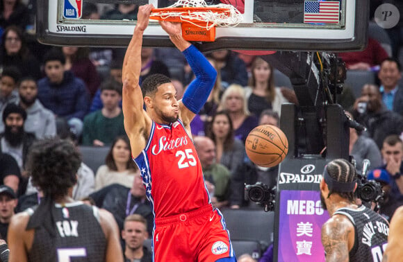 Ben Simmons lors du match de NBA Philadelphie - Sacramento. Sacramento, le 2 février 2019.