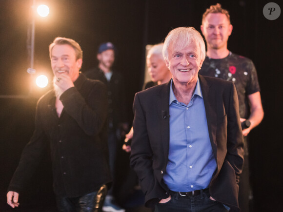 Exclusif - Florent Pagny et le chanteur Dave - Backstage de l'enregistrement de l'émission "La boite à secrets" N°2, présentée par F.Bollaert, et qui sera diffusée le 20 décembre sur France 3 en prime time. Le 8 octobre 2019 © Tiziano Da Silva / Bestimage  Exclusive - No Web No Blog pour Belgique et Suisse08/10/2019 - Paris