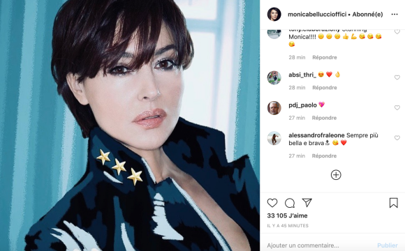 Monica Bellucci sur Instagram le 22 décembre 2019.