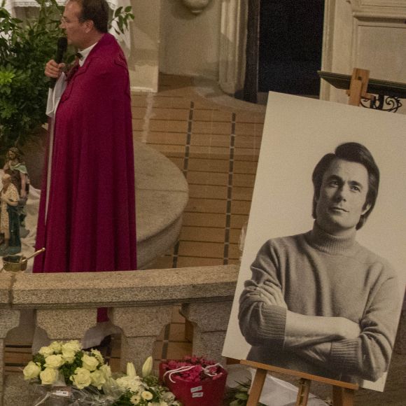 Guénaëlle Barrière, Jean-Marie Le Pen - Les obsèques de Alain Barrière en l'église Saint-Joseph à La Trinité-sur-Mer le 23 décembre 2019.