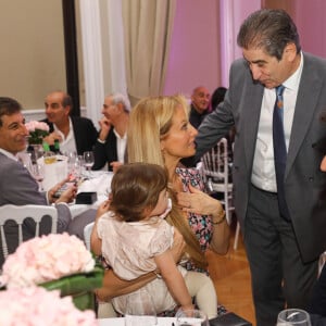 Exclusif - Adriana Karembeu, son mari Aram Ohanian et leur fille Nina - Adriana reçoit la médaille Charles Aznavour à la soirée caritative organisée au Palais du Pharo, au profit de l'école arménienne Abovian, Marseille, le 26 octobre 2019. © Philippe Doignon / Bestimage