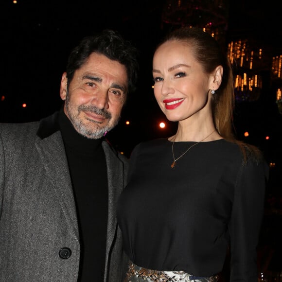 Exclusif - Adriana Karembeu et son mari André Ohanian - Le jury et les invités posent et déjeunent juste avant le début du défilé de la 15ème édition de "Top Model Belgium" au Lido à Paris, le 3 février 2019. © Philippe Doignon / Denis Guignebourg / Bestimage