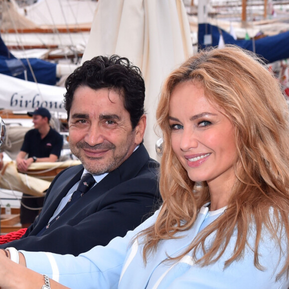 Adriana Karembeu et son mari André Ohanian sont au Yacht Club de Monaco dans le cadre de la 12 ème Monaco Classic Week à Monaco le 10 septembre 2015.