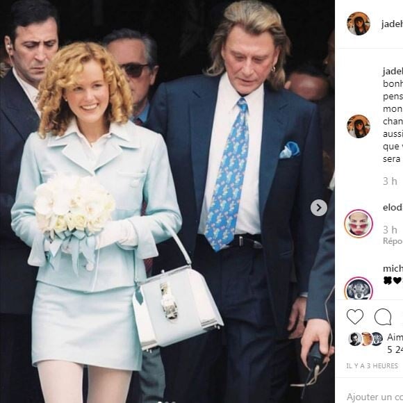 Jade Hallyday célèbre les 24 ans d'amour de ses parents Laeticia et Johnny Hallyday sur Instagram le 27 mars 2019.