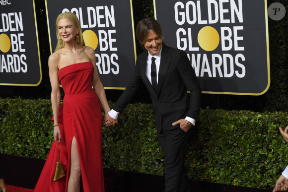 Nicole Kidman et son mari Keith Urban - Photocall de la 77e cérémonie annuelle des Golden Globe Awards au Beverly Hilton Hotel à Los Angeles. Le 5 janvier 2020. © Kevin Sullivan via ZUMA Wire/Bestimage