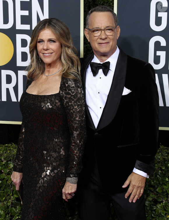 Tom Hanks et sa femme Rita Wilson - Photocall de la 77e cérémonie annuelle des Golden Globe Awards au Beverly Hilton Hotel à Los Angeles. Le 5 janvier 2020.