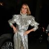Celine Dion en robe lamé argent à New York le 15 novembre 2019.