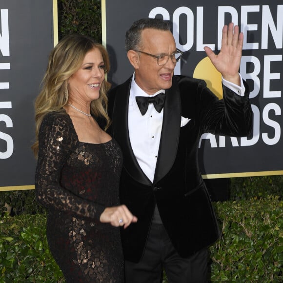 Tom Hanks et sa femme Rita Wilson - Photocall de la 77ème cérémonie annuelle des Golden Globe Awards au Beverly Hilton Hotel à Los Angeles, le 5 janvier 2020. © Kevin Sullivan via ZUMA Wire / Bestimage