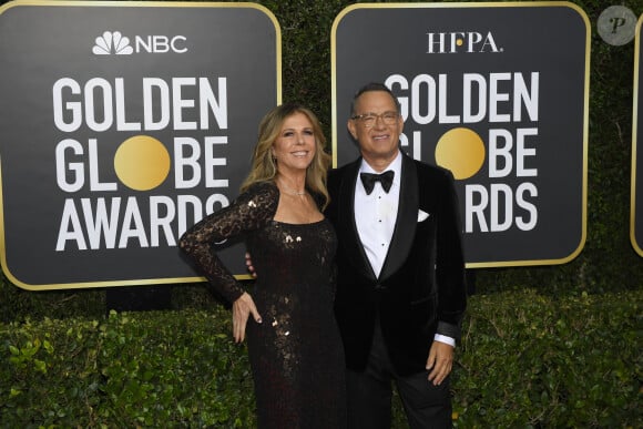 Tom Hanks et sa femme Rita Wilson - Photocall de la 77ème cérémonie annuelle des Golden Globe Awards au Beverly Hilton Hotel à Los Angeles, le 5 janvier 2020. © Kevin Sullivan via ZUMA Wire / Bestimage