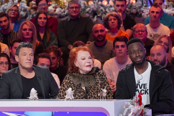 Exclusif - Benjamin Castaldi, Régine, Mokhtar Guetari, Dadju - Emission TPMP (Touche pas à mon poste !) à Boulogne-Billancourt le 18 décembre 2019. Régine sort son coffret De la p'tite poule à La Grande Zoa. Pour la première fois dans l'histoire de la réédition, un coffret de 10 CD réunissant l'ensemble des enregistrements de Régine réalisés entre 1964 et 1989, le tout d'après les bandes master d'origine, entièrement remastérisées ! © Jack Tribeca/Bestimage