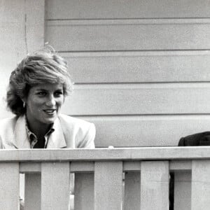 La princesse Diana, et le prince Philip, duc d'Edimbourg lors d'un match de polo à Windsor, le 26 juillet 1987.