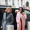 Exclusif - Sylvie Tellier (directrice générale de la société Miss France) et Clémence Botino, Miss France 2020, arrivent chez Sothys (produits de beauté) à Paris le 17 décembre 2019.