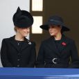  Meghan Markle, la comtesse de Wessex et le vice-amiral Sir Anthony Laurence - La famille royale réunie pour le Remembrance Sunday Service, au Cénotaphe de Londres, le 10 novembre 2019. 