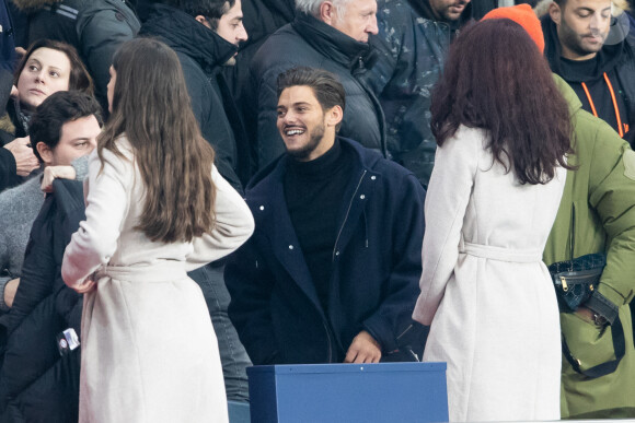 Rayane Bensetti dans les tribunes lors du match de Ligue 1 opposant le Paris Saint-Germain à l'AS Monaco au Parc des Princes à Paris, France, le 12 janvier 2020. Le PSG fait match nul face à l'AS Monaco (3-3).