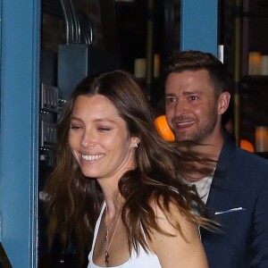 Exclusif - Jessica Biel et son mari Justin Timberlake sont allés diner en amoureux au restaurant Sadelle dans le quartier de Soho à New York, le 12 juin 2019