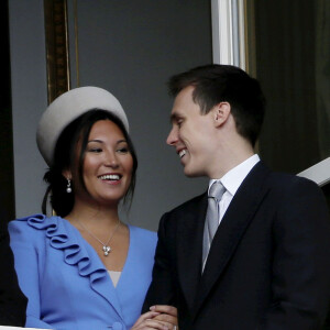 Marie Chevallier et son mari Louis Ducruet - La famille princière de Monaco lors de la Fête nationale monégasque à Monaco. Le 19 novembre 2019 © Dylan Meiffret / Nice Matin / Bestimage