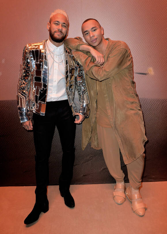 Neymar Jr et Olivier Rousteing à l'issue du défilé de mode Homme automne-hiver 2020/2021 "Balmain" à Paris. Le 17 janvier 2020 © Veeren Ramsamy-Christophe Clovis / Bestimage