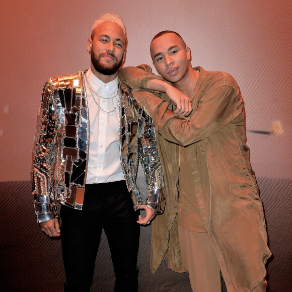 Neymar Jr et Olivier Rousteing à l'issue du défilé de mode Homme automne-hiver 2020/2021 "Balmain" à Paris. Le 17 janvier 2020 © Veeren Ramsamy-Christophe Clovis / Bestimage