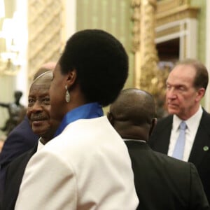 Kate Middleton, duchesse de Cambridge - Le prince William, duc de Cambridge, et Kate Middleton, duchesse de Cambridge, accueillent les invités de la réception organisée pour le début du "Sommet Grande-Bretagne-Afrique sur les investissements" à Buckingham Palace, le 20 janvier 2020.