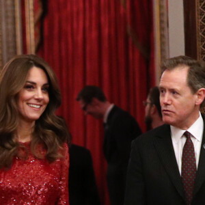 Kate Middleton, duchesse de Cambridge - Le prince William, duc de Cambridge, et Kate Middleton, duchesse de Cambridge, accueillent les invités de la réception organisée pour le début du "Sommet Grande-Bretagne-Afrique sur les investissements" à Buckingham Palace, le 20 janvier 2020.