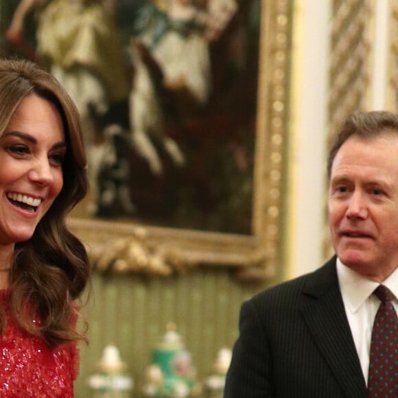 Kate Middleton, duchesse de Cambridge - Le prince William, duc de Cambridge, et Kate Middleton, duchesse de Cambridge, accueillent les invités de la réception organisée pour le début du "Sommet Grande-Bretagne-Afrique sur les investissements" à Buckingham Palace, le 20 janvier 2020.