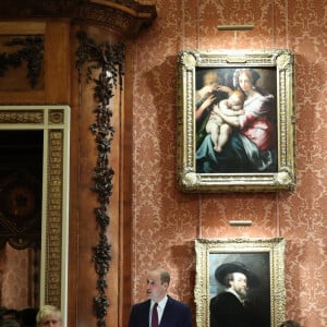 Le prince William prononce un discours aux côtés de B. Johnson - Le prince William, duc de Cambridge, et Kate Middleton, duchesse de Cambridge, accueillent les invités de la réception organisée pour le début du "Sommet Grande-Bretagne-Afrique sur les investissements" à Buckingham Palace, le 20 janvier 2020.