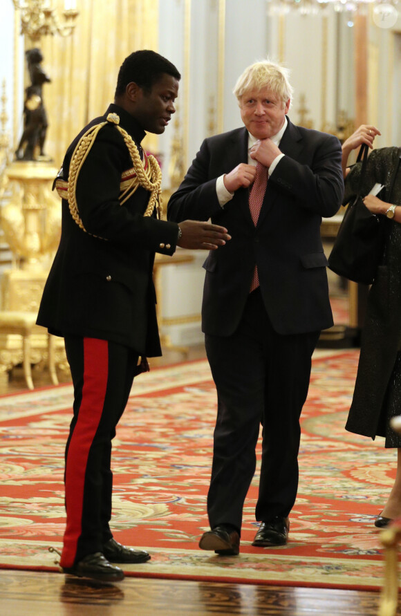 Le Premier ministre Boris Johnson - Le prince William, duc de Cambridge, et Kate Middleton, duchesse de Cambridge, accueillent les invités de la réception organisée pour le début du "Sommet Grande-Bretagne-Afrique sur les investissements" à Buckingham Palace, le 20 janvier 2020.