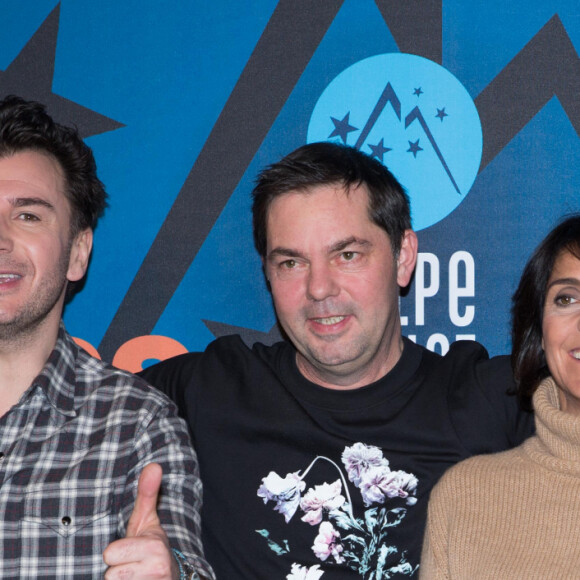 Olivier Van Hoofstadt, Florence Foresti, Michaël Youn, Kody Kim au photocall du film "Lucky" lors de la 23ème édition du festival international du film de comédie l'Alpe d'Huez, le 17 janvier 2020. © Cyril Moreau/Bestimage