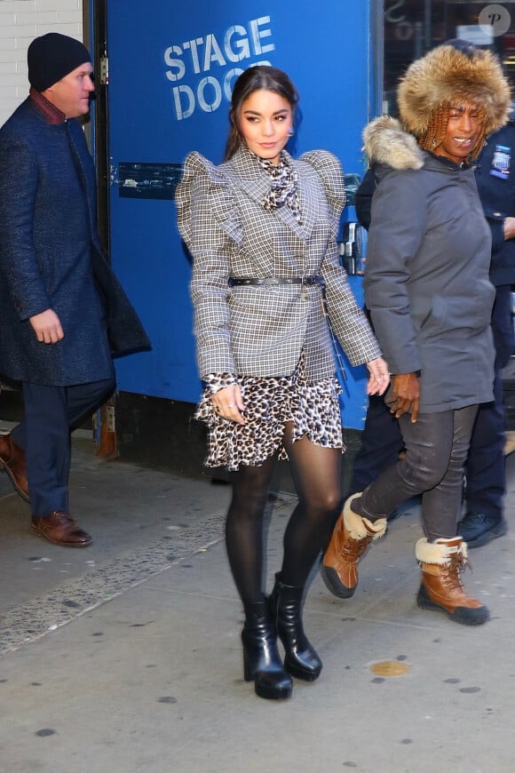 Vanessa Hudgens à la sortie du plateau de l'émission Good Morning America pour la promotion du film 'Bad Boys for Life' à New York, le 17 janvier 2020.