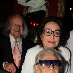 Michou, Nana Mouskouri et son mari André Chapelle - Michou fête son 88ème anniversaire dans son cabaret avec ses amis à Paris le 18 juin 2019. © Philippe Baldini/Bestimage