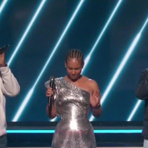 Alicia Keys, Boyz II Men lors de la 62ème édition de la soirée des Grammy Awards à Los Angeles, Californie, Etats-Unis, le 26 janvier 2020.