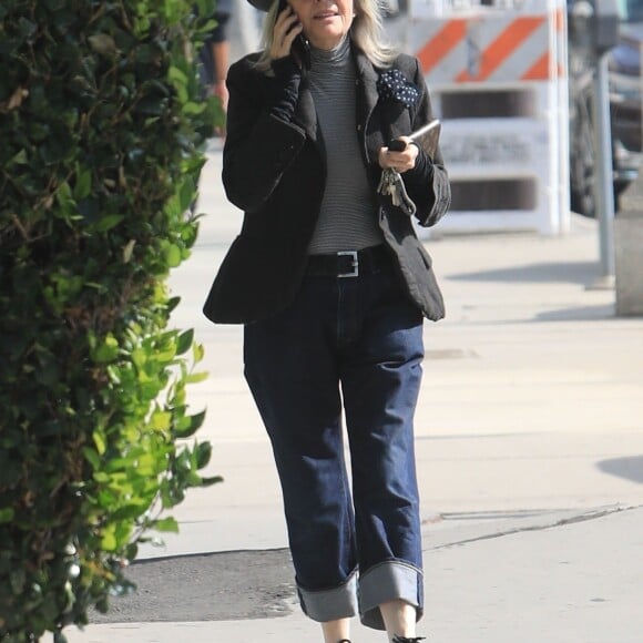 Exclusif - Diane Keaton quitte la clinique 'Cedars-Sinai' à Beverly Hills, le 11 novembre 2019.