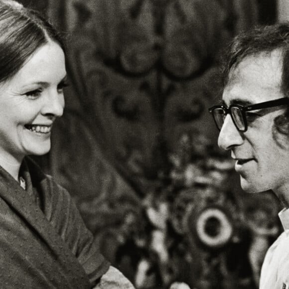 Diane Keaton et Woody Allen sur le tournage de "Guerre et Amour" on 1975.