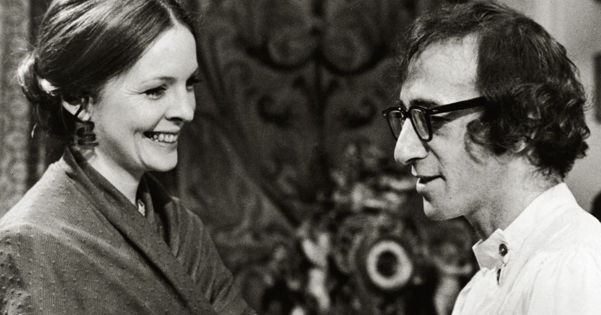 Diane Keaton et Woody Allen sur le tournage de Guerre et Amour on 1975