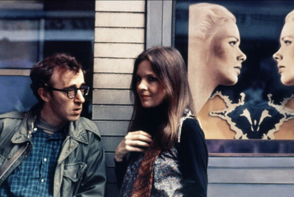 Diane Keaton et Woody Allen sur le tournage du film "Annie Hall" en 1977.
