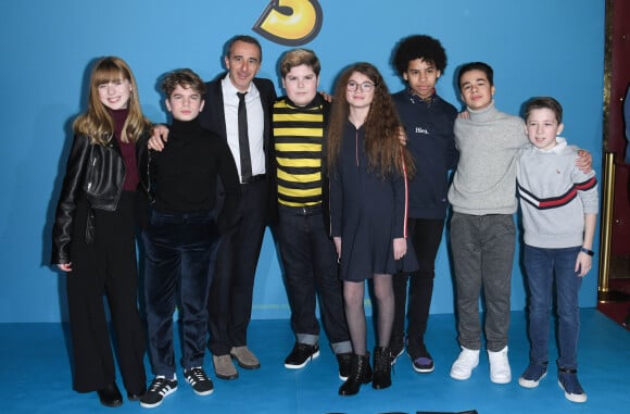 Leeloo Eyme, Leopold Moati, Elie Semoun, Mathys Gros, Chad Ebengue lors de l'avant-première du film "Ducobu 3" au cinéma Le Grand Rex à Paris, France, le 26 janvier 2020. © Coadic Guirec/Bestimage