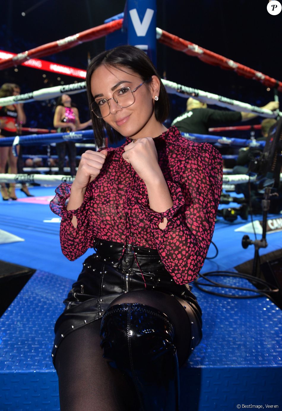 Agathe Auproux lors du gala de boxe Univent à l ...