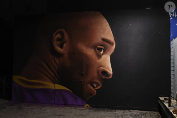 Un mur à l'éffigie de Kobe Bryant pour lui rendre hommage à Naples, le 29 janvier 2020.