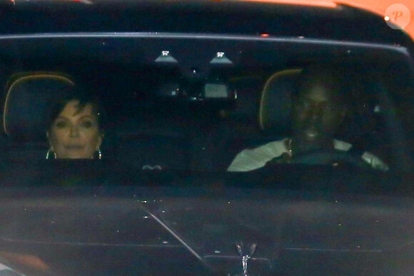 Exclusif - Kris Jenner - Le clan Kardashian quitte l'anniversaire de la fille de K.Jenner, Stormi à Los Angeles, le 2 février 2020. Pour son deuxième anniversaire le thème était Stormiworld. S.Richie, la compagne de S.Disck était également présente à l'évènement.