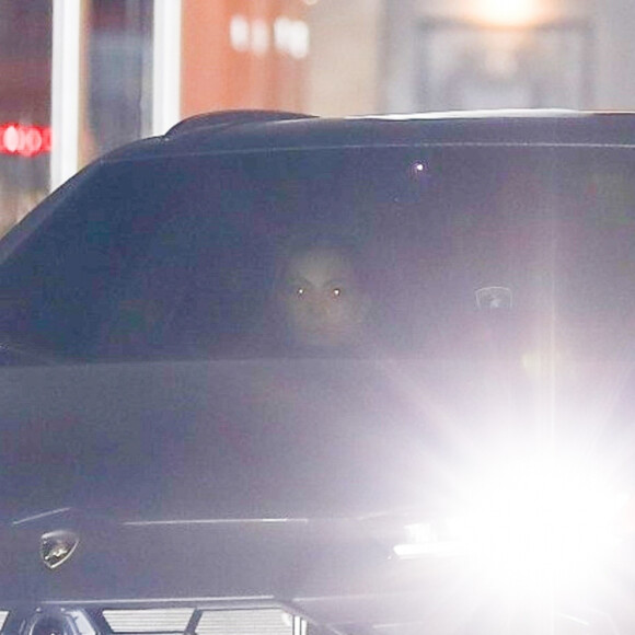 Exclusif - Kim Kardashian - Le clan Kardashian quitte l'anniversaire de la fille de K.Jenner, Stormi à Los Angeles, le 2 février 2020. Pour son deuxième anniversaire le thème était Stormiworld. S.Richie, la compagne de S.Disck était également présente à l'évènement.