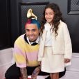 Chris Brown et sa fille Royalty Brown aux 62e Grammy Awards à Los Angeles, le 26 janvier 2020.