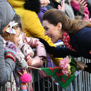 Catherine Kate Middleton, duchesse de Cambridge lors d'une visite de la station de sauvetage RNLI Mumbles près de Swansea dans le sud du Pays de Galles le 4 février 2020.