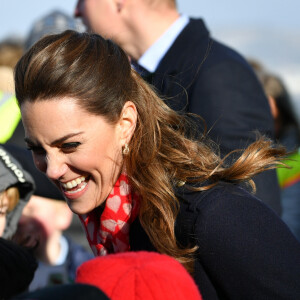 Catherine Kate Middleton, duchesse de Cambridge lors d'une visite de la station de sauvetage RNLI Mumbles près de Swansea dans le sud du Pays de Galles le 4 février 2020.
