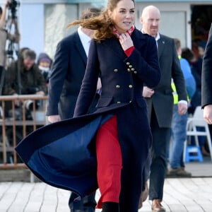 Catherine Kate Middleton, duchesse de Cambridge lors d'une visite de la station de sauvetage RNLI Mumbles près de Swansea dans le sud du Pays de Galles le 4 février 2020.