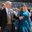 Le prince Andrew, duc d'York et La princesse Beatrice d'York - Les invités arrivent à la chapelle St. George pour le mariage du prince Harry et de Meghan Markle au château de Windsor, Royaume Uni, le 19 mai 2018.