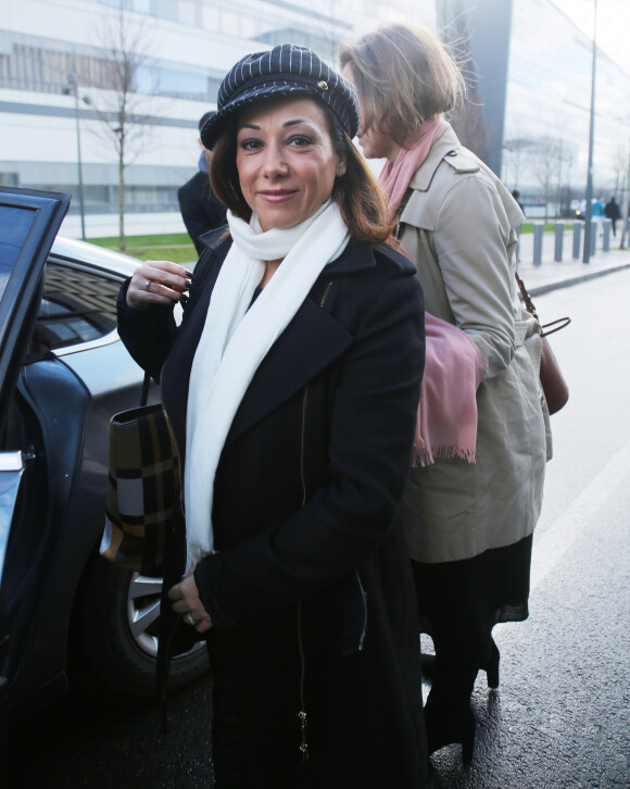 Exclusif - La patineuse Sarah Abitbol à la sortie des studios de BFM Tv à Paris le 4 février 2020. © Panoramic / Bestimage