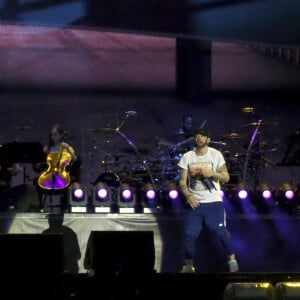 Eminem en concert à Hanover en Allemagne, le 10 juillet 2018.