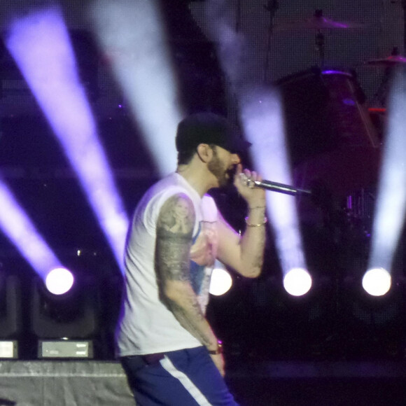 Eminem en concert à Hanover en Allemagne, le 10 juillet 2018.