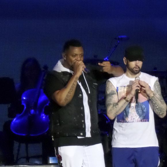 Eminem en concert à Hanover en Allemagne, le 10 juillet 2018.